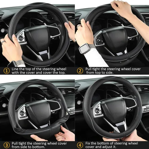 Miniatura 8 de Cubierta de Volante de Coche de Microfibra y Aspecto de Cuero West Llama para Honda Accord Civic CR-V HR-V Pilot Fit Passport Odyssey