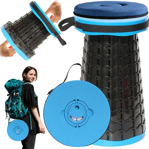 Miniatura 13 de Taburete plegable XXL mejorado 2026 con cojín grueso, taburete plegable telescópico de 19.7 pulgadas de altura a 11.8 pulgadas de profundidad