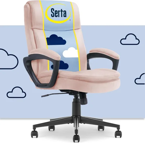 Miniatura 11 de Serta Comfort Ergo - Silla de oficina ejecutiva, diseño ergonómico de respaldo medio con soporte lumbar, cojín de asiento de doble capa semipelado