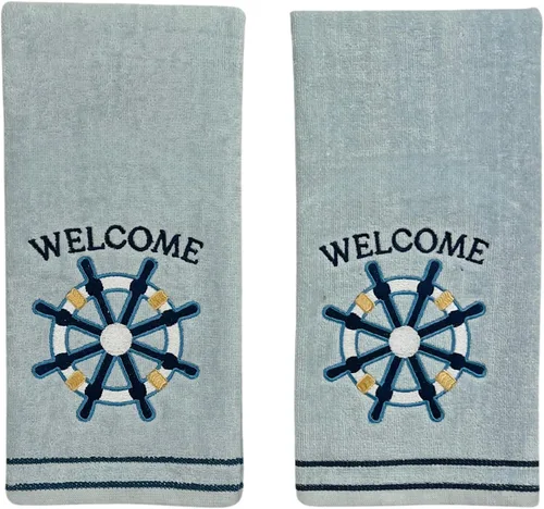 Miniatura 18 de Serafina Home Toallas de mano náuticas para huéspedes: Coastal Love Anchors The Soul, 2 piezas suaves y absorbentes