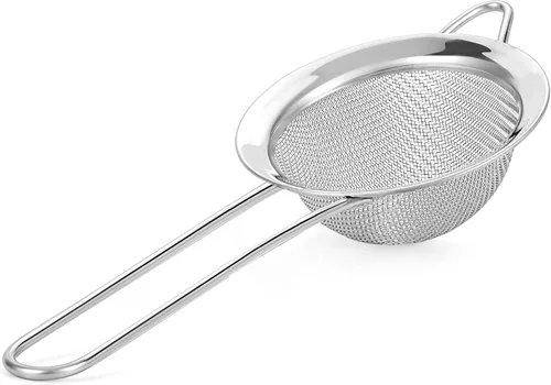 Colador de malla fina, tamiz redondo de 2.8 pulgadas, coladores de té para té suelto, colador de café, colador de alimentos, colador de jugo y mucho