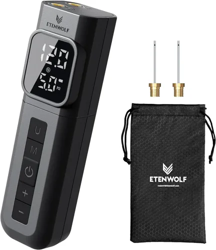 ETENWOLF P200 Electric Ball Pump 2000mAh Sports Air Pump with Digital Pressure Gauge, Fast Inflation & Deflation for Basketball Soccer Volleyball