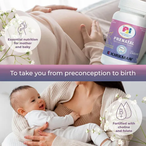 Miniatura 5 de Kirkman Vitaminas prenatales P2i para mujeres, multivitamínico con colina, 120 cápsulas, apoyo nutricional diario vital para una madre y un bebé