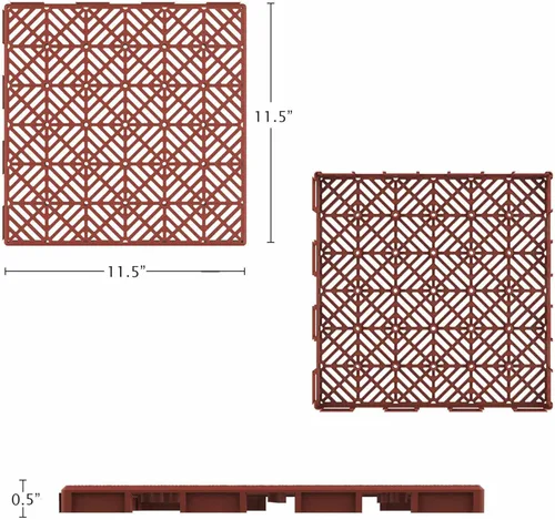 Miniatura 6 de Baldosas para terraza - Pack de 6 adoquines - Baldosas entrelazadas de polipropileno para patio - Pisos al aire libre para terraza, porche, garaje