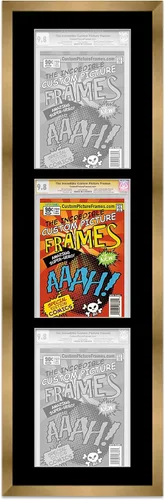 Miniatura 85 de Marco negro para cómics graduados Marco completo de cómics con paspartú de conservación negro y acrílico de grado UV Hecho para exhibir (6)