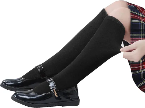 Miniatura 2 de Zando Calcetines deportivos de algodón con tres rayas para niños y niñas, uniforme de tubo, lindo tubo hasta la rodilla