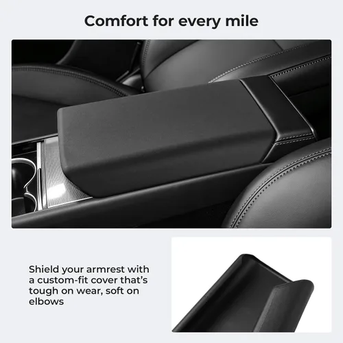 Miniatura 4 de Shademax Center Console Armrest Cover for Tesla Model Y Juniper 2025-2026 / Model 3 Highland 2024-2026 Non-Slip Waterproof Armrest Box Lid Pad