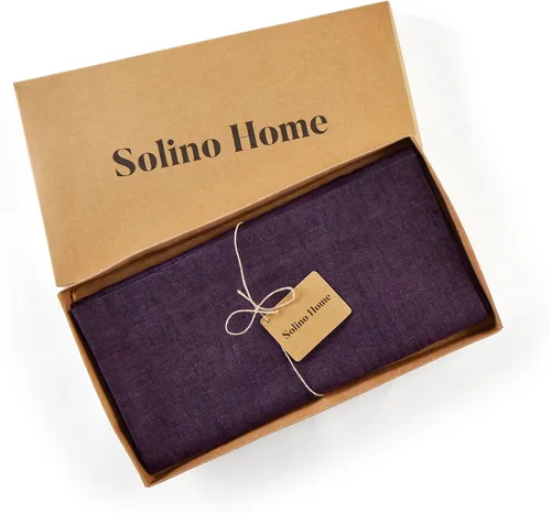 Miniatura 5 de Solino Home Mantel de Lino Uva 52 x 52 Pulgadas - Mantel Cuadrado de Lino 100% Puro - Athena, Mantel Lavable a Máquina para Navidad, Año Nuevo