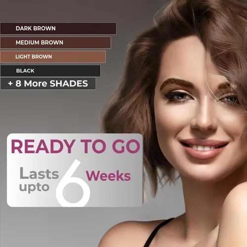Miniatura 6 de MINA iBrow Kit de Color de Henna Profesional para Cabello con Paquete Combinado de Pincel Cubre Cabello Canoso - Dura hasta 6 semanas Sin