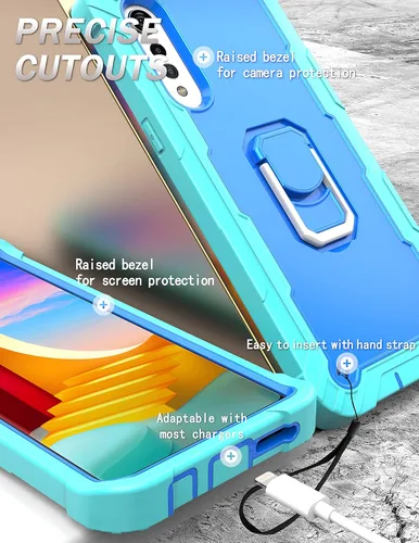 Miniatura 5 de Asuwish Funda para teléfono LG Velvet 5G/LG Velvet Verizon G5 UW T-Mobile 2020 con soporte de anillo a prueba de golpes, cuerpo completo, accesorios