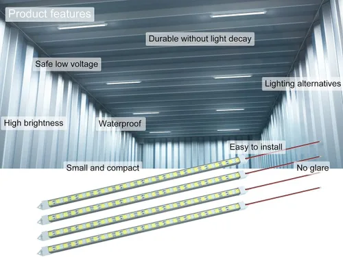 Miniatura 7 de Barra de luz LED impermeable de 12V, tira de luz LED de 12V 54 LEDs 7000K color blanco luz LED interior para gabinete en remolque cerrado DIY