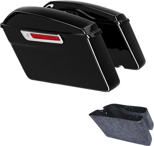 Miniatura 18 de XFMT Alforjas para motocicleta de 5 pulgadas, extendidas con cierres cromados para Harley Touring Road King, Street Glide Road Glide Electra Glide