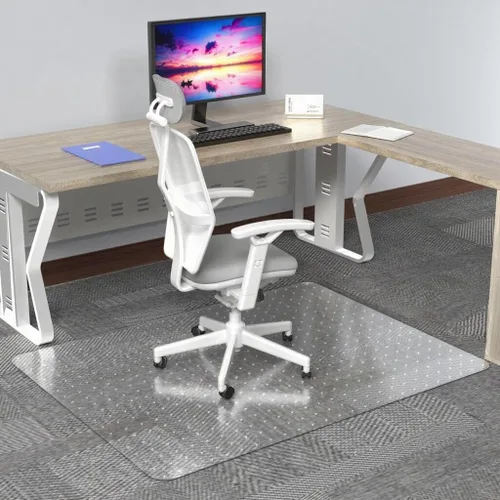 Tapete para silla de oficina para alfombra de pelo bajo, 48 x 36 pulgadas, tapete transparente para silla de escritorio de oficina para suelos