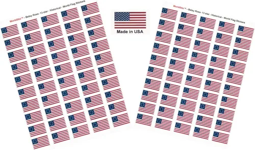 Miniatura 112 de 100 calcomanías de la bandera de Alaska; 1.5" x 1" hechas en Estados Unidos, calcomanías autoadhesivas de la bandera del estado para álbumes