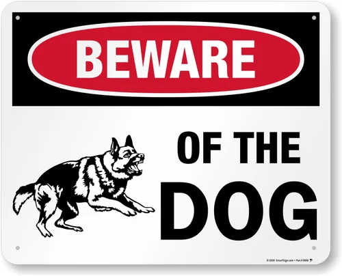 Miniatura 14 de SmartSign Letrero de metal con gráfico "Beware of The Dog" de 7 x 10 pulgadas, aluminio laminado a prueba de óxido, rojo, negro y blanco, fabricado