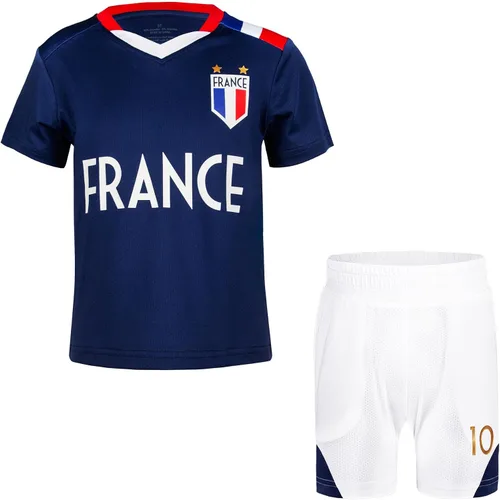 Miniatura 38 de Cnins Camisetas de entrenamiento de fútbol para niños de 2 a 14 años, trajes de práctica para niños y niñas con colores del equipo nacional