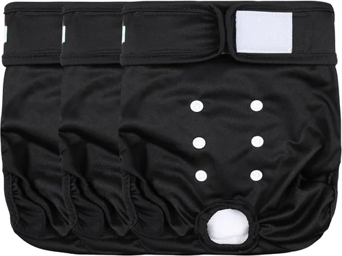 Miniatura 14 de wegreeco - Pañales lavables y reutilizables para perros (patrón elegante), pañales para perras, paquete de 3 (elegante, talla XL)