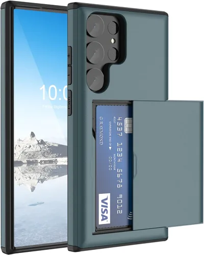 Miniatura 19 de Funda tipo billetera compatible con Galaxy S23 Ultra con soporte para tarjeta de crédito, ranura para tarjeta de identificación, a prueba de golpes