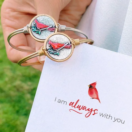 Miniatura 4 de Luca + Danni Red Cardinal Bangle Bracelet, Spiritual Jewelry Gift for Women, Girls, Wear as Single or for Stacking - Made in USA