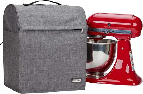 Miniatura 11 de HOMEST Funda Acolchada Antipolvo para Batidora de Pie con Bolsillos Compatible con KitchenAid de 5/4.5 Cuartos de Galón Cabezal Inclinable, Negro