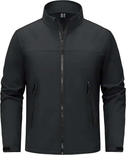 Miniatura 10 de TACVASEN Chaqueta ligera Softshell para hombre, con forro polar, rompevientos, impermeable, para senderismo táctico