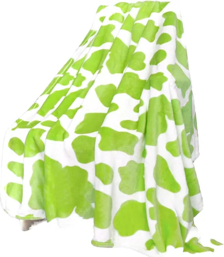 Miniatura 54 de HSEEC Manta de felpa azul con estampado de vaca, manta pequeña de franela de forro polar suave para sofá, 40 x 50 pulgadas