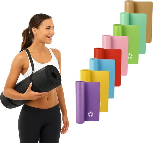 Miniatura 9 de Vandue Extra Thick 0.4" Tech Foam Exercise Yoga Mat w/Carry Strap - Non-slip, Moisture-Resistant Cushion for Pilates - Support for Stretching &