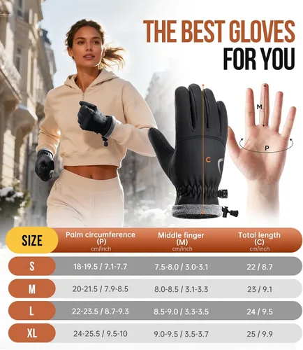 Miniatura 6 de PULIOU Guantes térmicos impermeables de invierno para hombres y mujeres, para clima frío, resistentes al viento, guantes de nieve con dedos