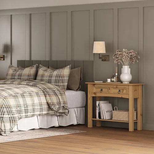 Miniatura 6 de Furniture Dash Mesa consola de madera maciza Corona con 2 cajones de 34.49 pulgadas de ancho, 12.64 pulgadas de profundidad, 28.82 pulgadas de alto