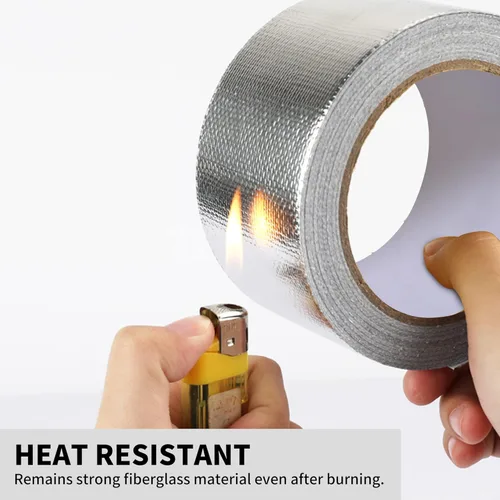 Miniatura 7 de TAPEBEAR Cinta de Protección Térmica de Fibra de Vidrio Aluminizada Cinta Fría 1 pulgada x 65 yardas, Cinta de Barrera Térmica Reflectante