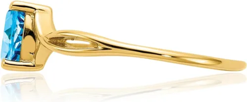 Miniatura 3 de IceCarats Anillo de topacio azul suizo de oro amarillo de 10 quilates, joyería de piedra natal de diciembre