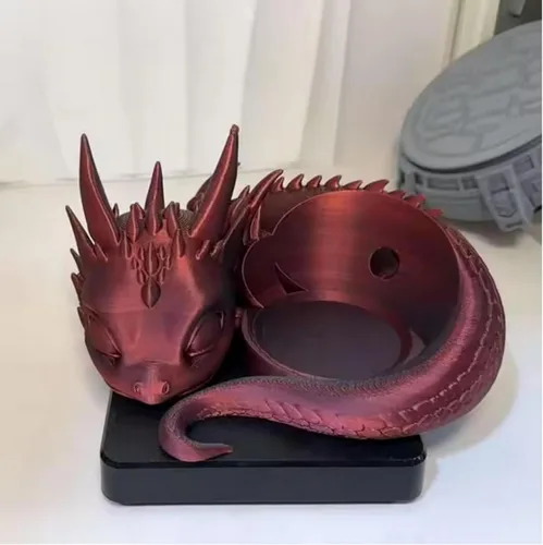 Miniatura 5 de Dragon - Soporte de altavoz para Echo Dot 4ª/5ª generación, soporte de escritorio impreso en 3D, negro (oro negro)