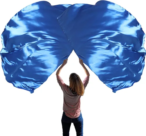 Miniatura 7 de Wuchieal 74" x 55" Banderas de adoración grandes de semicírculo suave, bandera de alabanza de semicírculo de satén con varillas escalables 1 pares