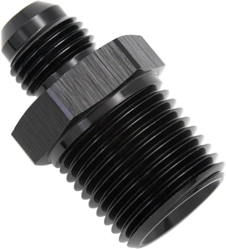 Miniatura 31 de Adaptador de tubo de manguera de combustible de aluminio recto 16AN acampanado a 3/4" NPT macho Unión de rosca negro