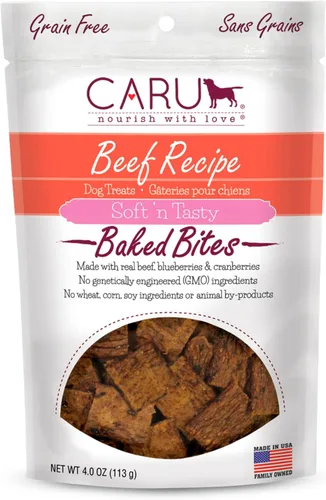 Miniatura 21 de Caru Soft n' Tasty Baked Bites Salmon Bites - Golosinas para perros para entrenamiento, carne real con arándanos y arándanos, bolsas de 4 onzas