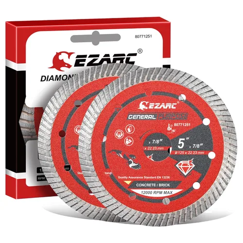 Miniatura 8 de EZARC Hoja de diamante de 4.5 pulgadas, hojas de sierra de diamante Turbo para amoladora angular, hoja de piedra de 4.5 pulgadas para corte rápido