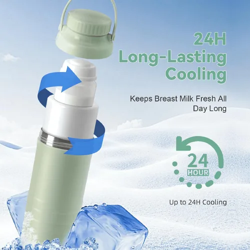 Miniatura 7 de Botella enfriadora portátil de leche materna, regalo para el día de la madre, capacidad de 22 onzas, enfriador de leche materna para viajes