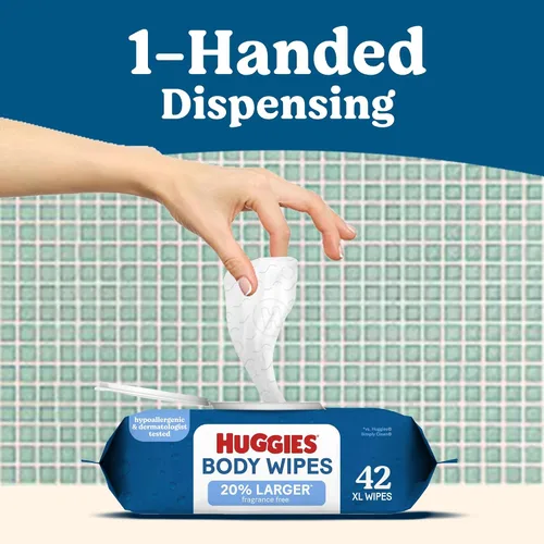 Miniatura 6 de Huggies Toallitas extra grandes sin perfume, 1 paquete abatible, 42
