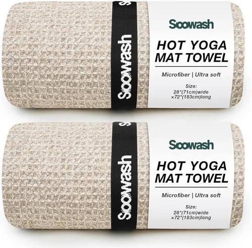 Miniatura 17 de Toalla de yoga caliente, toallas de microfibra antideslizante para yoga caliente, absorbente de microfibra, sudor, cubierta antideslizante, bikram