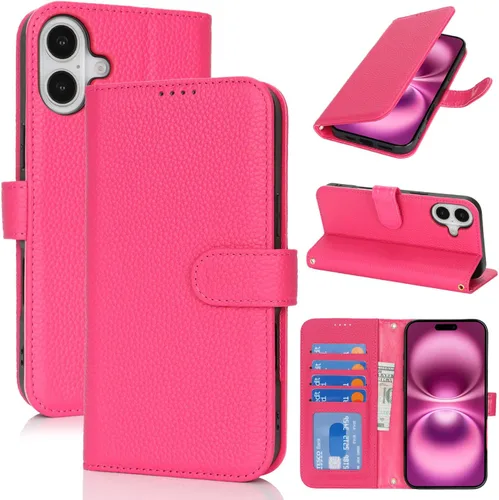 Miniatura 17 de Zouzt Funda para iPhone 11 de 6.1 pulgadas de piel auténtica con 4 ranuras para tarjetas, tarjetero con bloqueo RFID, tapa magnética, función atril