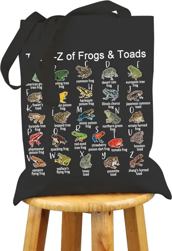 Miniatura 6 de VAMSII Bolso de mano con diseño de rana y sapo, bolsa estética para mujeres y niñas de la A-Z of Frogs & Toads