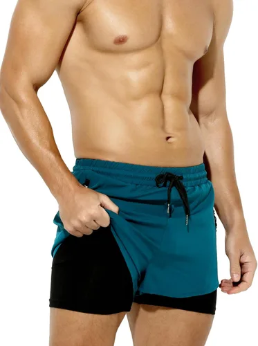 Arjen Kroos Pantalones cortos deportivos de algodón para hombre, pantalones cortos de gimnasio para hombre, 7 pulgadas de entrepierna, pantalones
