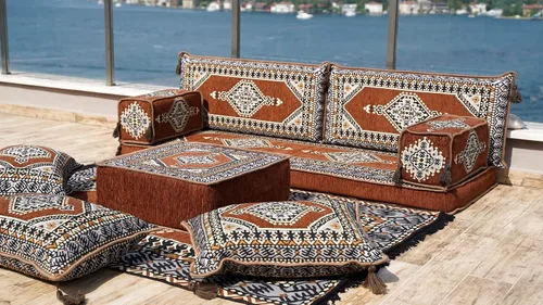 Miniatura 7 de arabicsofa Sofá de piso árabe Jalsa - Sofá tradicional hecho a mano para sala de estar