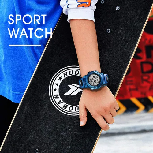 Miniatura 7 de Reloj analógico para niños, reloj para niños de 6 a 15 años, reloj digital para deportes al aire libre, multifuncional con cronógrafo LED 50 M