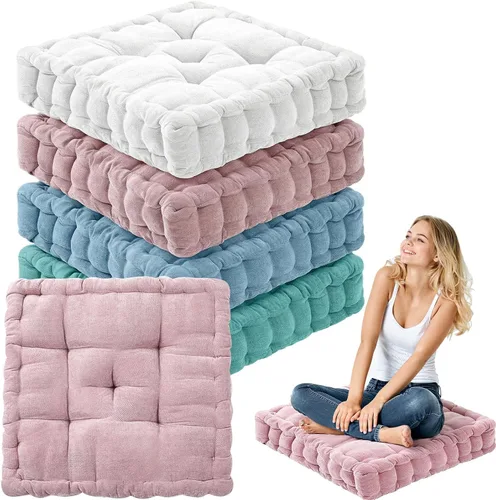 Miniatura 28 de Almohadas de suelo Jerify 22 x 22 Pulgadas Redondas Cuadradas Grandes Almohada de meditación para piso para aula Meditación para adultos Almohada