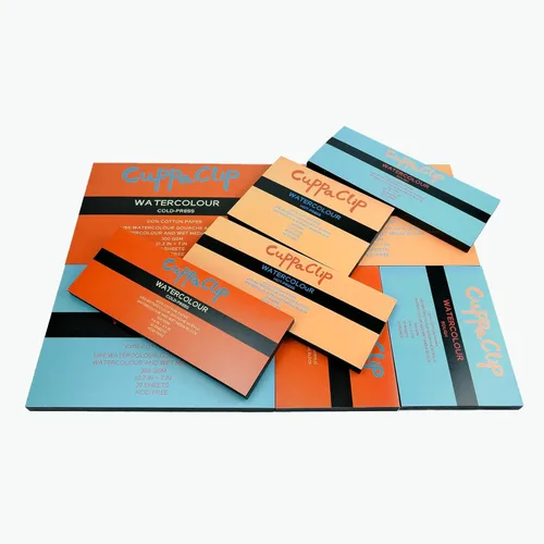 Miniatura 6 de CuppaClip Bloque de Papel de Acuarela de Algodón Puro Libreta de Papel de Arte 300GSM(140LB) Libre de Ácido 20 Hojas Suministros de Arte de Acuarela