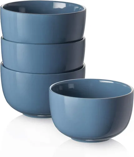 DOWAN Tazones de sopa y cuencos de cereales de 5.8 pulgadas de profundidad, juego de 4 cuencos grandes de 30 onzas para cocina, cuencos de cerámica