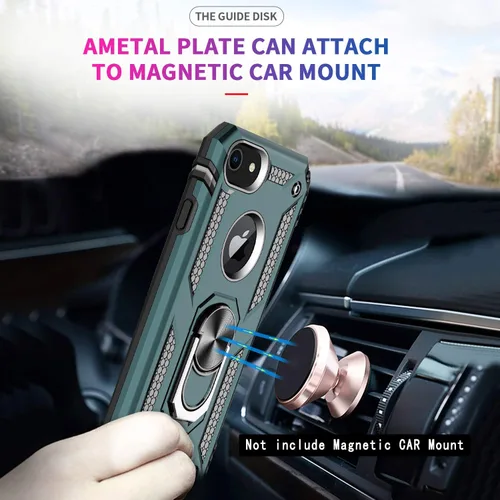 Miniatura 3 de Funda LeYi para iPhone 6S/6, funda para iPhone 7, funda para iPhone 8, armadura de grado militar de doble capa con soporte giratorio de 360 grados