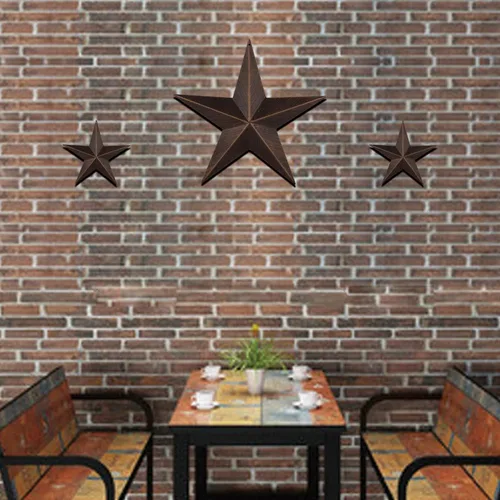 Miniatura 8 de EBEI Decoración de pared para el hogar de 12 pulgadas con diseño rústico de granero, estrella de metal