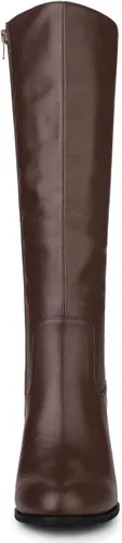 Miniatura 2 de Allegra K Botas altas hasta la rodilla con tacón redondo y puntera redonda para mujer